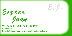 eszter joan business card